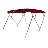 MSC 3 Bow& 4 Bow Bimini Top Boat Cover 2 Straps for Front and 2 Rear Support Poles Includes Mounting Hardwares with 1 Inch Aluminum Frame