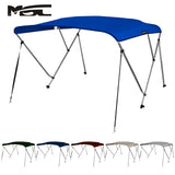 MSC 3 Bow& 4 Bow Bimini Top Boat Cover 2 Straps for Front and 2 Rear Support Poles Includes Mounting Hardwares with 1 Inch Aluminum Frame