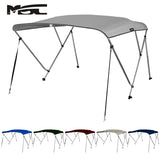 MSC 3 Bow& 4 Bow Bimini Top Boat Cover 2 Straps for Front and 2 Rear Support Poles Includes Mounting Hardwares with 1 Inch Aluminum Frame