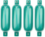 MSC® Vinyl Ribbed Boat Fenders Bumpers, Green,4 Packs