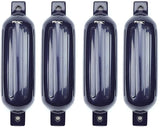 MSC® Vinyl Ribbed Boat Fenders Bumpers,Navy Blue , 4 Packs