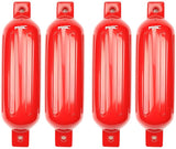 MSC® Vinyl Ribbed Boat Fenders Bumpers,Red, 4 Packs