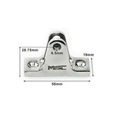 MSC®  Bimini Top Stainless Steel Angled Deck Hinge with Removable Pin,1PR