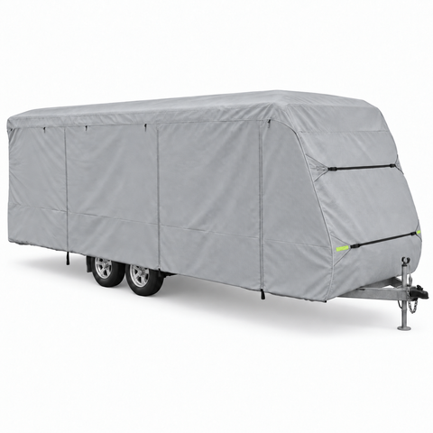 Summates Travel Trailer Cover RV Cover,Color Gray, 4 Layer Polypropylene Fabric , fits Most Sizes