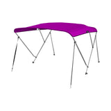 MSC® 3 Bow Bimini Boat Top Cover with Rear Support Pole and Storage Boot, Purple