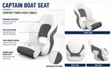 MSC Two Tones Bucket Boat Seat, Captain Seat, Pontoon Boat Seat