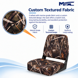 MSC Marine Grade Camo Fishing Seat, 2 Count, Heavy-Duty Fabric, Easy Installation, Durable