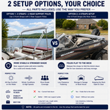 MSC® 3 Bow Bimini Boat Top Cover with Rear Support Pole and Storage Boot