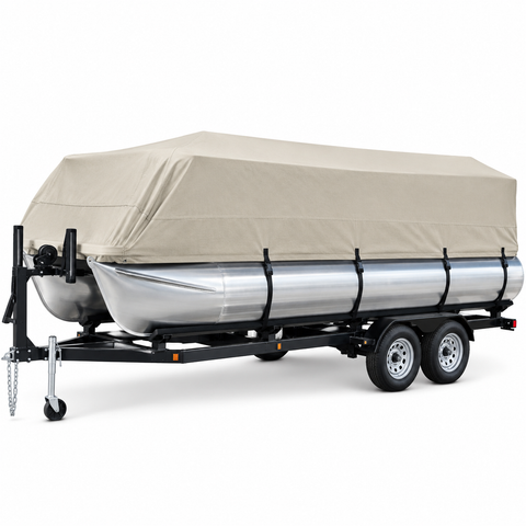 MSC®  Trailerable Pontoon Boat Cover 300D UV,Mainre Grade, Color Grey,Pacific Blue Available