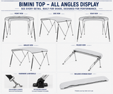 MSC® 3 Bow Bimini Boat Top Cover with Rear Support Pole and Storage Boot