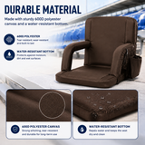 Large Size Foldable Stadium Seat Chair for Bleacher Padded Back Support with 6 Reclining Positions, Black