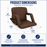 Large Size Foldable Stadium Seat Chair for Bleacher Padded Back Support with 6 Reclining Positions, Black