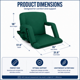 Large Size Foldable Stadium Seat Chair for Bleacher Padded Back Support with 6 Reclining Positions, Black