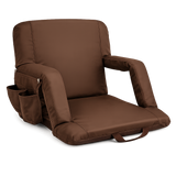 Large Size Foldable Stadium Seat Chair for Bleacher Padded Back Support with 6 Reclining Positions, Black
