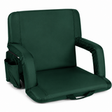 Large Size Foldable Stadium Seat Chair for Bleacher Padded Back Support with 6 Reclining Positions, Black