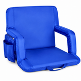 Large Size Foldable Stadium Seat Chair for Bleacher Padded Back Support with 6 Reclining Positions, Black