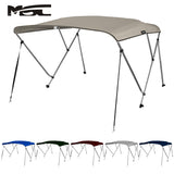 MSC 3 Bow& 4 Bow Bimini Top Boat Cover 2 Straps for Front and 2 Rear Support Poles Includes Mounting Hardwares with 1 Inch Aluminum Frame