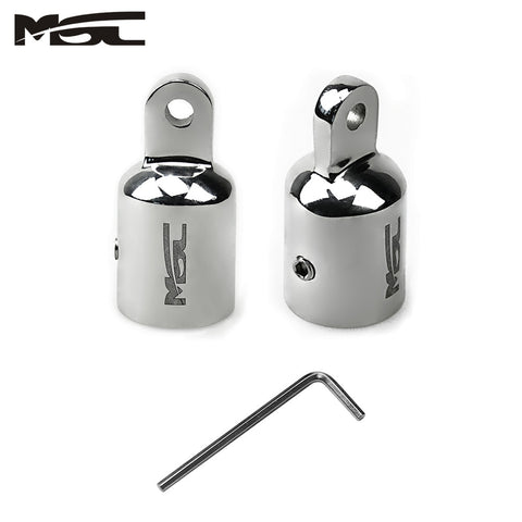 MSC Stainless Steel Bimini Top Caps, External Eye Ends 7/8"and 1" available-1PR
