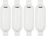 MSC® Vinyl Ribbed Boat Fenders Bumpers,White ,4 Packs